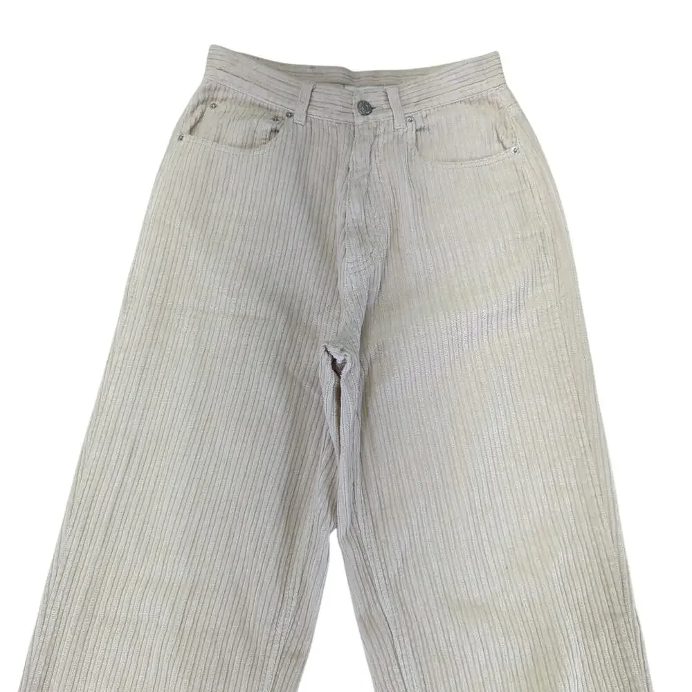 BDG High Rise Baggy Corduroy Jeans‎ Pants Women's Size 27 Cream Ecru